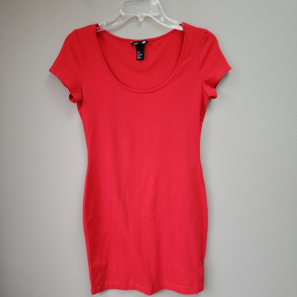 H&M Red Cotton Dress Small